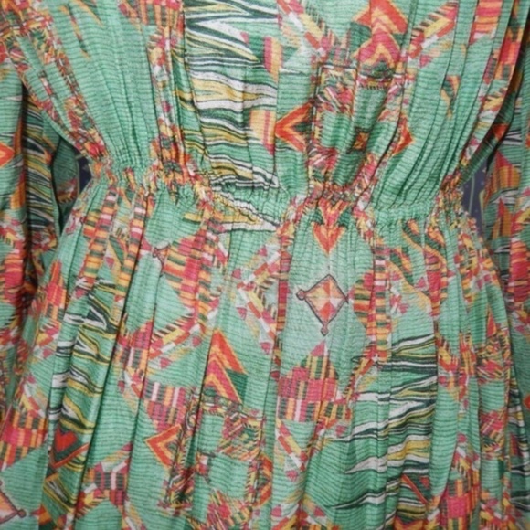 Chufy Tika Mini Daxa Mint Green Long Sleeve Fit Flare Boho Dress XS Nwt - Picture 6 of 8